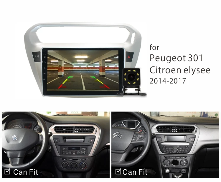 Cheap Dinpei Android 9.0 Car Radio Multimedia Player For peugeot 301 citroen elysee 2014 2015 2016 2017 GPS Navigation wifi video 1