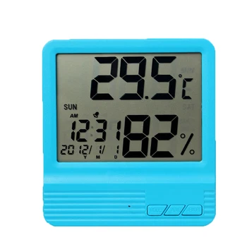 

Electronic Thermometer Hygrometer Digital Temperature Humidity Monitor Stand Bracket Hanging Type Alarm Clock Indoor
