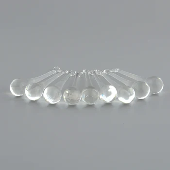

10x Chandelier Lamp Light Drop Pendant Parts Clear Crystal Prisms Home Decor