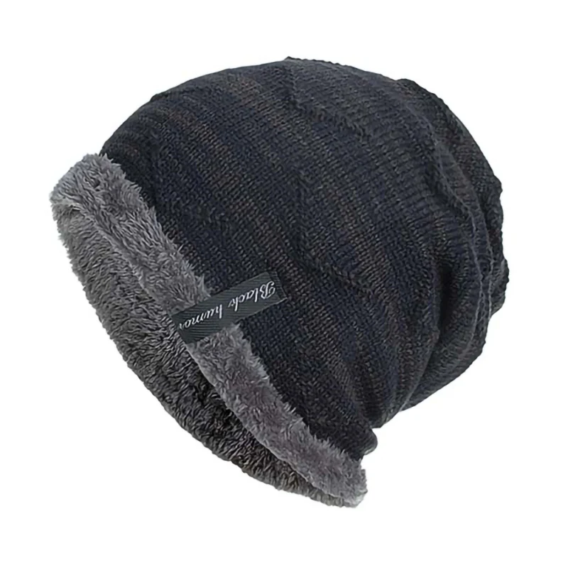 Men Women Winter Fleece Hat Warm Thick Bonnet Soft Comfortable Windproof Knitted Hats Sport Hat Ear Protection Beanies