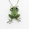 Grenouille Rose or couleur vert cristal pierre breloque déclaration colliers et pendentifs bijoux animaux pour les femmes mode Boho collier ► Photo 3/6