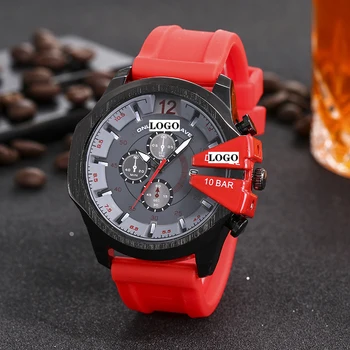 

Brand Men's Watch Luminous Waterproof 6-pin Chronograph Sports Men's Quartz Watch Silicone Bracelet Men's Watch
