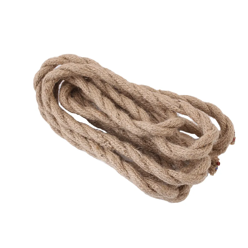 Retro Vintage Hemp Rope Wire Fabric Electrical Cord Lighting Accessories 2.5M