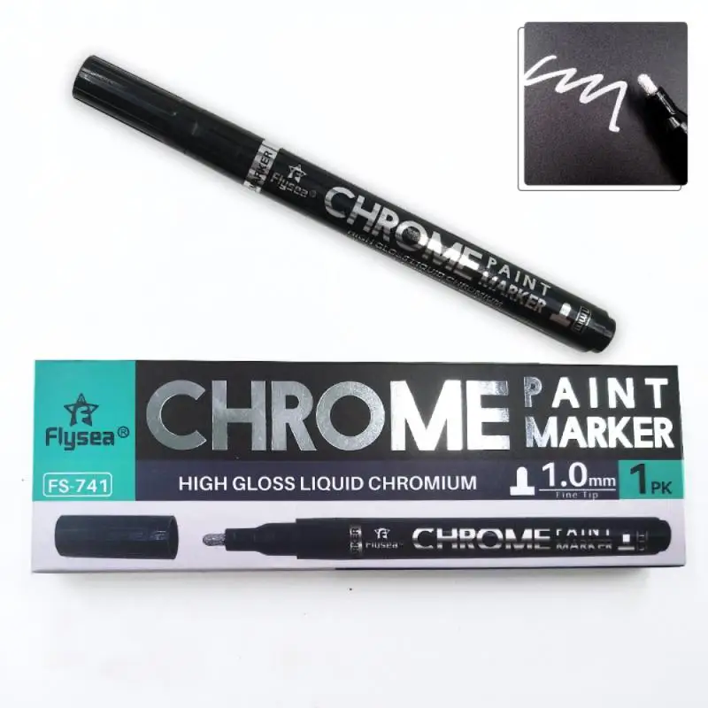 Liquid Chrome Marker Pen Liquid Mirror Chrome Markers Pen Silver Metallic  Permanent Paint Pen