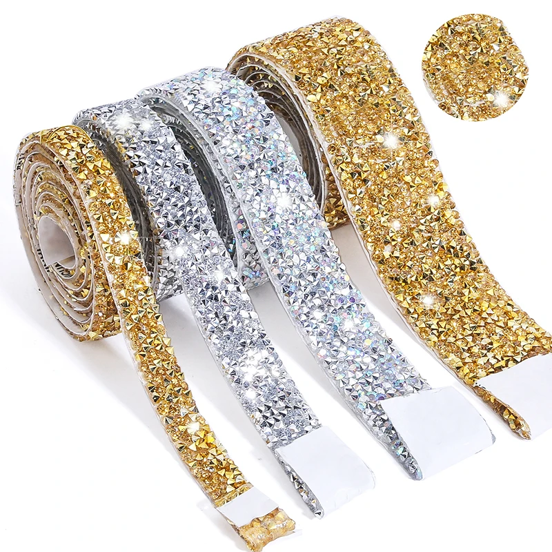 1 Yard Self adhesive Rhinestones Trim Glitter Strass Decorative Tape