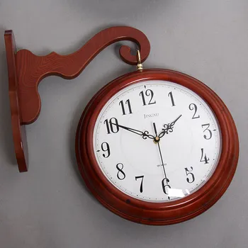 

Wooden Silent Wall Clock Simple European Style Large Wall Clock with Antique Wood Design Reloj Pared Home Decoration 50ZB50