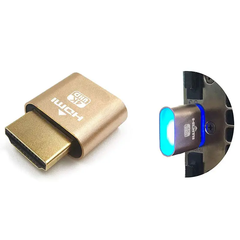 VGA адаптер виртуального дисплея HDMI 1 4 DDC EDID пустышка эмулятор отображения (золото)|