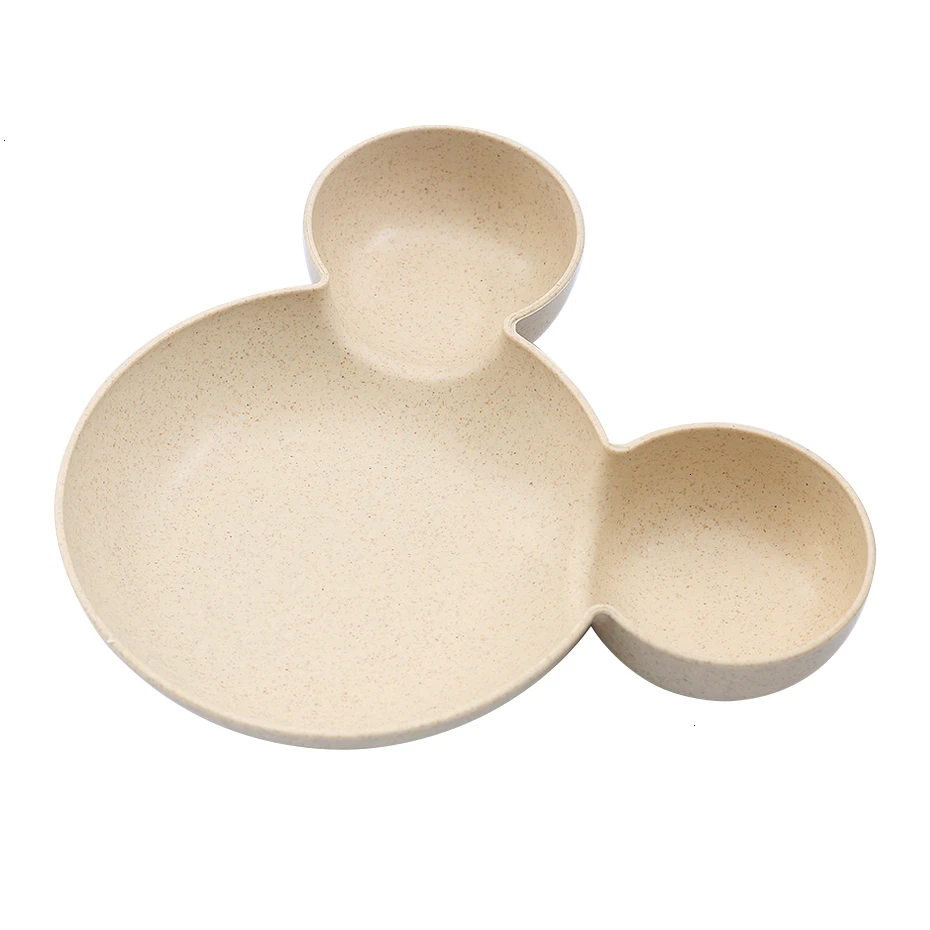 Kid Cartoon Mouse Mickey Bowl Dishes Lunch Box Kid Baby Children Infant Baby Rice Feeding Bowl Plastic Snack Plate Tableware baby tableware set,children feeding tray