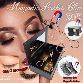 

New Magnetic Eyelash Curler with Quantum Soft Magnetic False Eyelashes Set Easy to Wear Magnetic Lashes No Glue Need Eyelashes