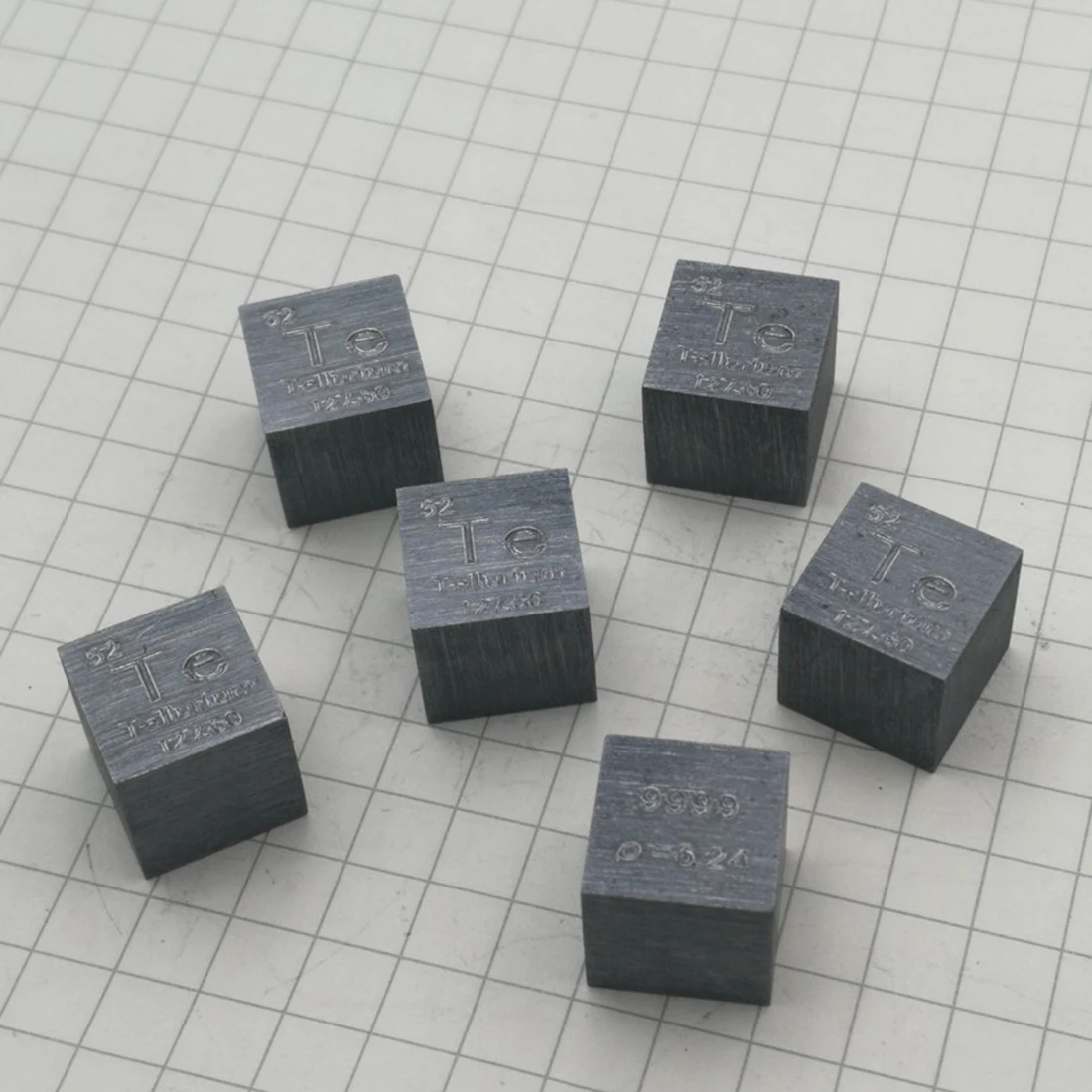  10 X 10 X 10mm (Te≥99.99%) Wiredrawing Metal Tellurium Cube Periodic Table Of Elements Cube DIY Hom