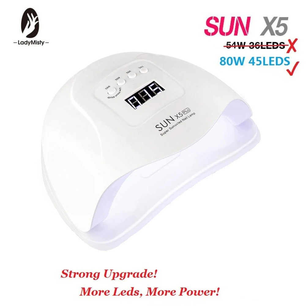

Strong Upgrade 80/54W SUN X5 Plus Nail Dryer LCD Display 45 LED Nail Lamp UV LED Lamp for Curing Gel Polish Power Lamp For Nails