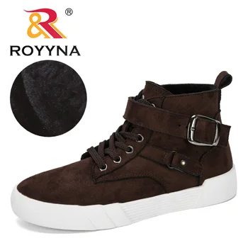 

ROYYNA 2019 New Designers Vulcanize Casual Flats Shoes Woman Lace Up Leisure Shoes High Top Sneakers Women Platform Plush Shoes