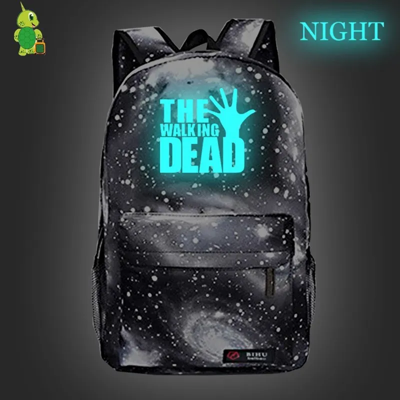 The Walking Dead рюкзак для Galaxy детей школьные сумки для женщин и мужчин светящийся дорожный рюкзак для мальчиков и девочек детская сумка для книг - Цвет: 1