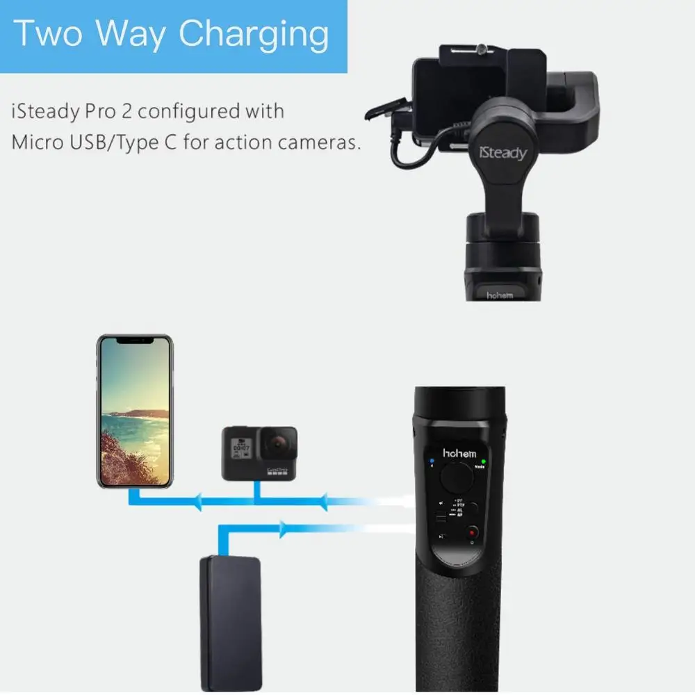 Водонепроницаемый Ручной Стабилизатор Hohem iSteady Pro 2 для экшн камеры Gopro 7/6/5/4/3 DJI Osmo