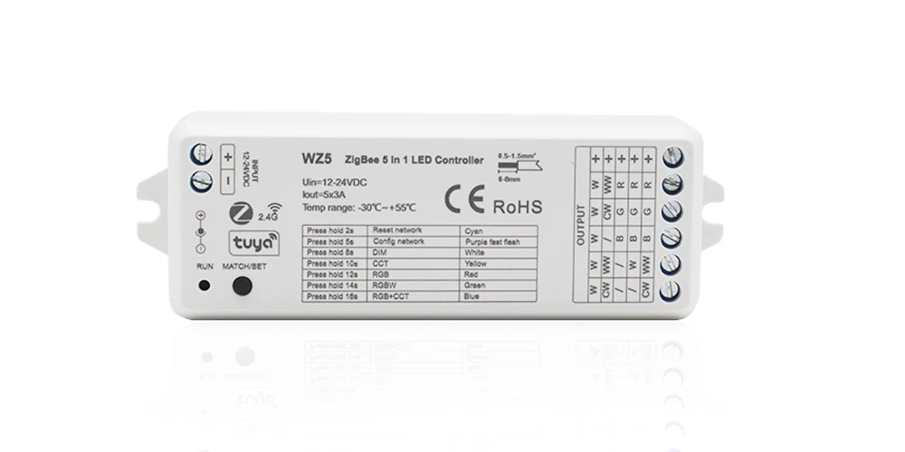 MJJC-Tuya Zigbee LED Strip Light Controller, 5