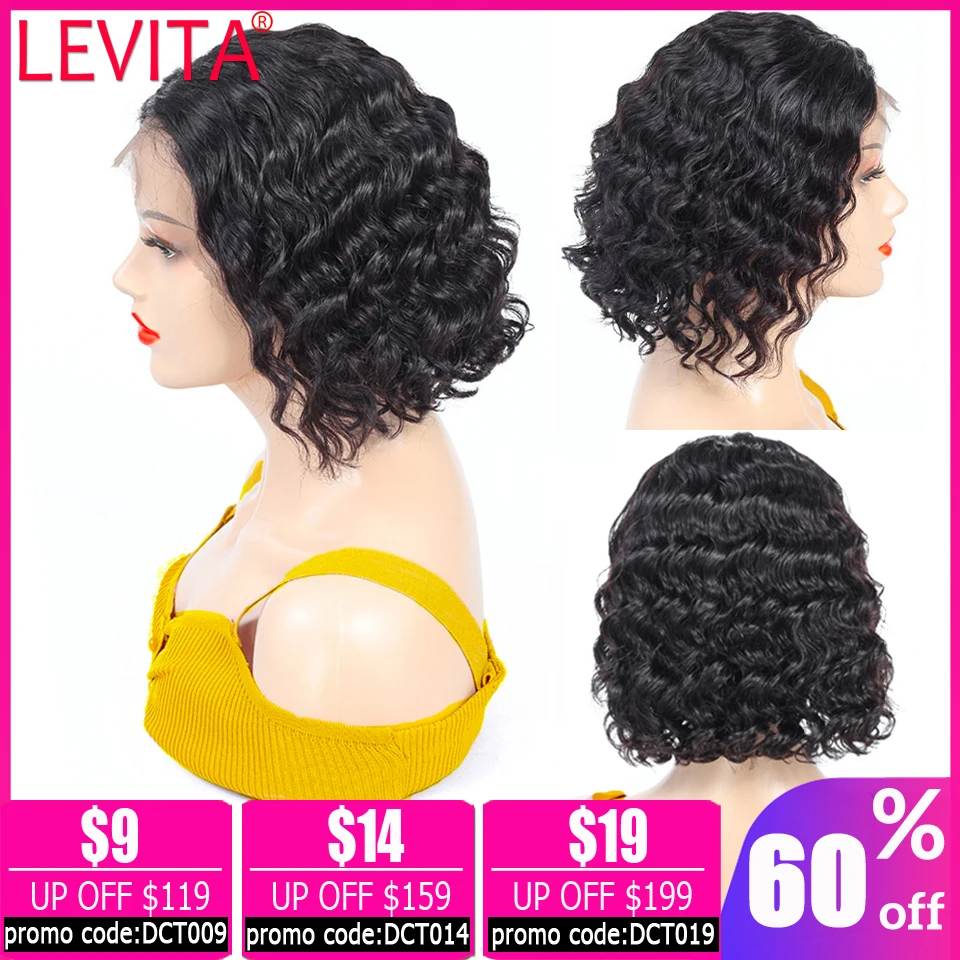 

13x4 lace front wig deep wave wig short bob lace front wigs Brazilian lace front human hair Wigs for women non-remy