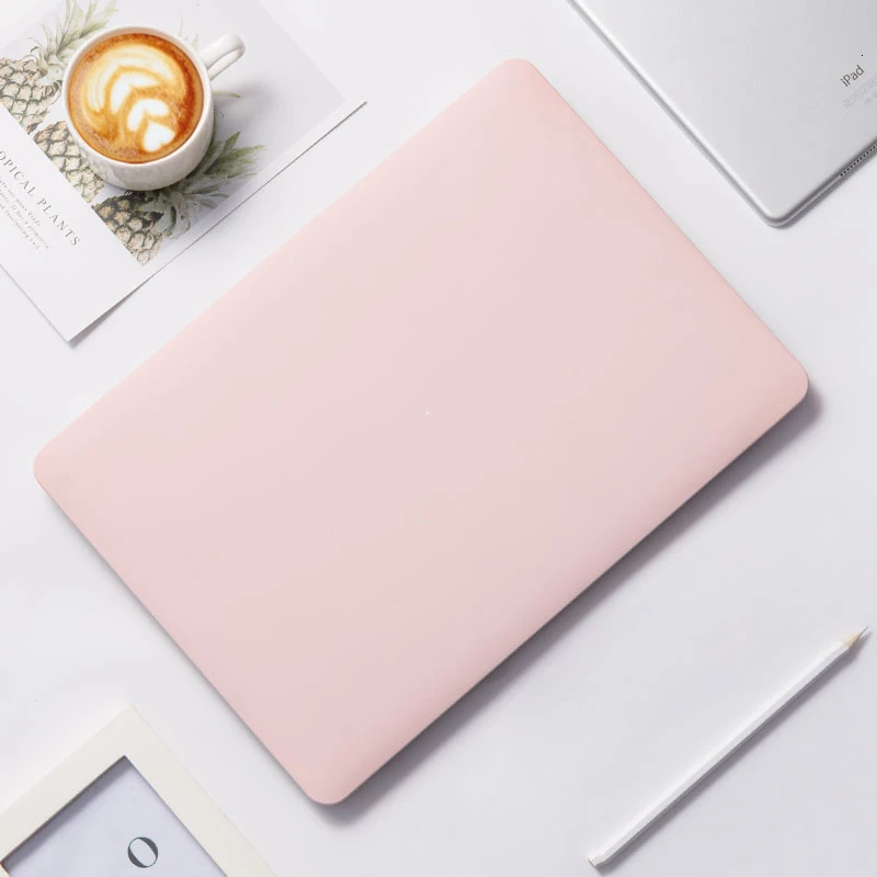 Однотонный чехол для Macbook Air 13 A1932, чехол для клавиатуры, чехол для ноутбука MacBook Air 13 Pro retina 11 12 13,3 15 Touch Bar - Цвет: Pink