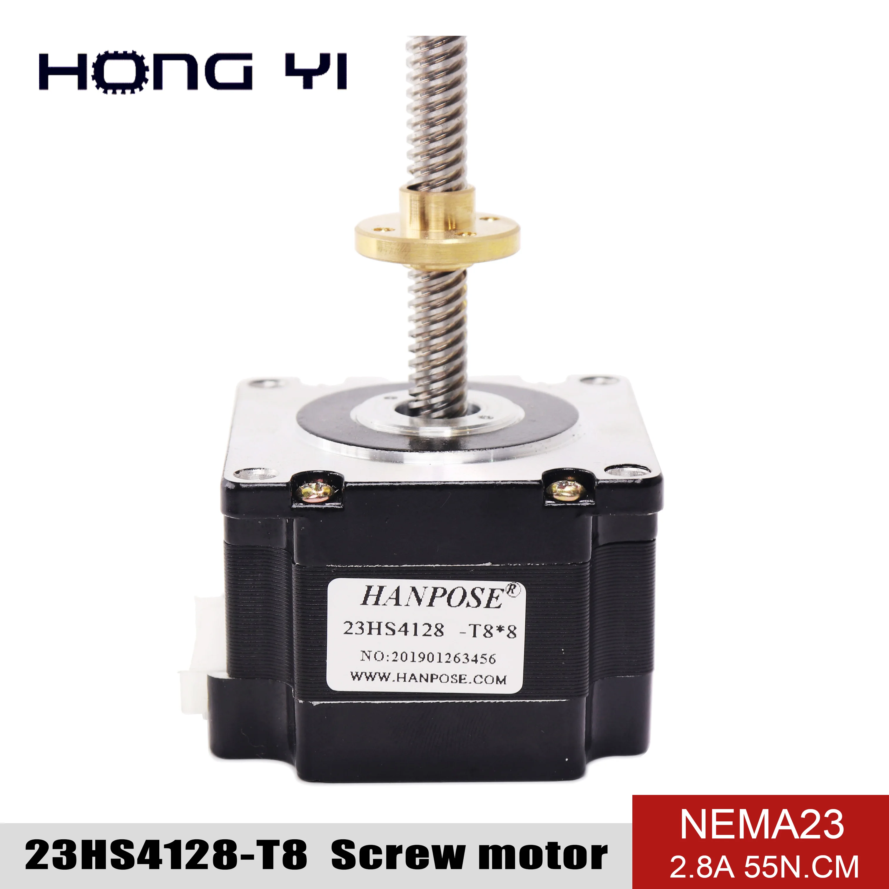 Бесплатная доставка T8x8-310MM nema23 винт шаговый двигатель 23HS4128-T8 + Медь гайка привести