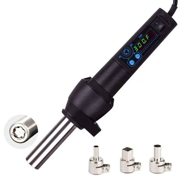Горячая PG8018 lcd 650W lcd Регулируемая электронная Тепловая паяльная станция IC SMD BGA+ сопло 8858 650 W, штепсельная вилка европейского стандарта