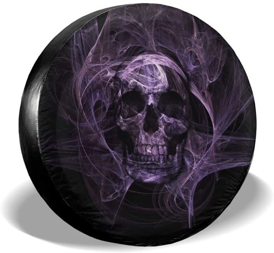 

Purple Skull Printed Spare Tire Cover Waterproof Dust-Proof UV Sun Wheel Tire Cover Fit for Jeep,Trailer,