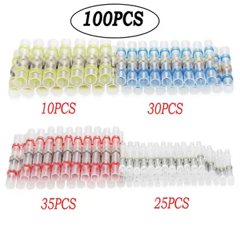 

100PCS Solder Sleeve Heat Shrink Butt Waterproof Splice Connector 26-10 AWG Wire