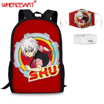

WHEREISART Children School Shoulder Bags Anime Design Large Capacity School Backpack for Teenagers Cartoon Primary School Bags