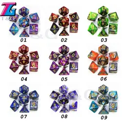 9 цветов микс игральная кость с сумкой DND RPG PortableToys для взрослых детей пластиковые кубики специальный подарок Подземелья и Драконы