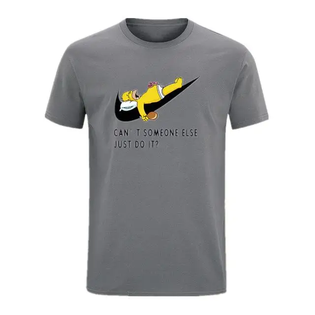Dark gray-YY Новая модная мужская футболка из 111% хлопка с коротким рукавом, повседневная мужская футболка с принтом Marvel, мужские и женские футболки - Цвет: Dark gray-YY