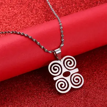 

Stainless Steel African Symbol DWENNIMMEN Humility and Strength Pendant Necklace Jewelry