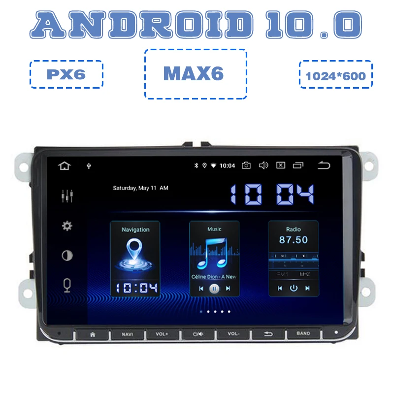 MAX10 PX6 9 &quotAndroid 10 0 Автомобильный GPS радио плеер для VW Golf 5 6 Polo Passat b5 mk5 mk6 Tiguan Jetta EOS Sharan