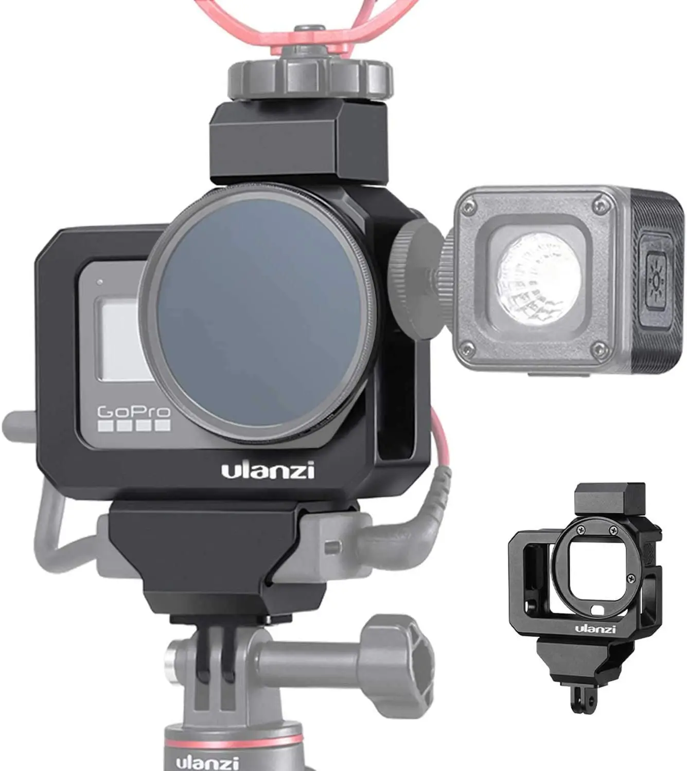 Ulanzi G8-5 Professional CNC Vlog для GoPro Hero8 | Двойные крепления холодного башмака с адаптером