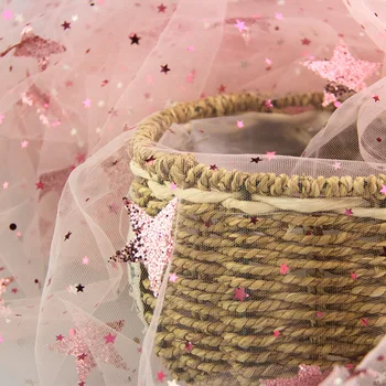 

150cmX1Y/lot Shiny Star Soft Mesh Fluffy Fabric for Beautiful Tutu Skirt Wedding Party Stage Dress DIY Home Decoration Material