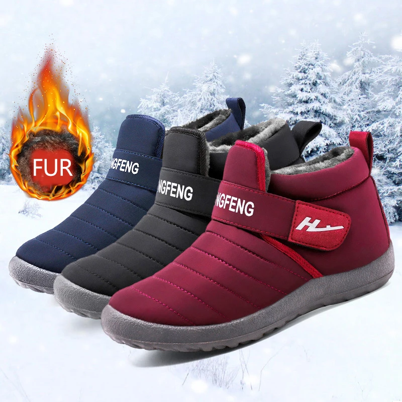 Men Boots Keep Warm Snow Boots Couple Winter Ankle Shoes Waterproof Outdoor Sneakers men sneakers outdoor boots