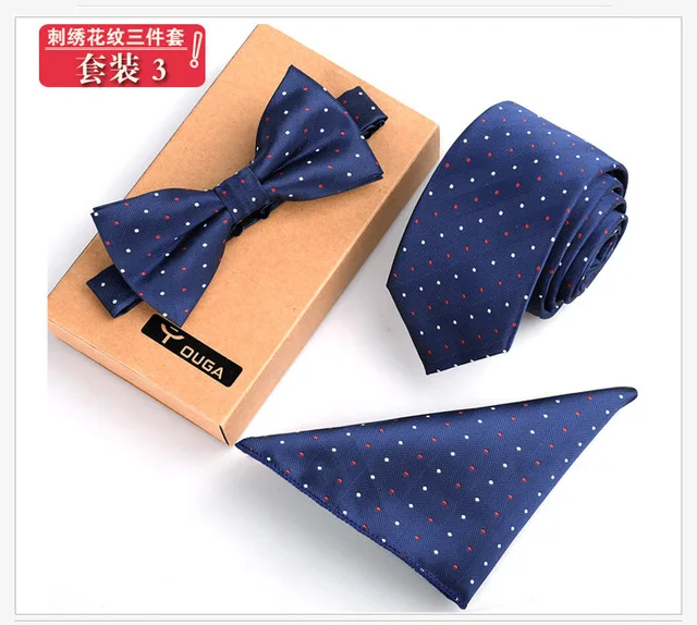 

Brand New Luxury Blue Jacquard Weave Tie Set 6.5 cm Anchor Necktie Gravata Pocket Square Handkerchief Bowtie Suit for Wedding