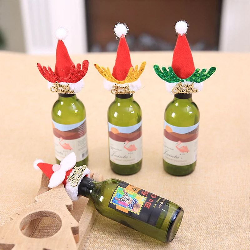 

Wine Bottle Cover Set Christmas Decorations for Home Santa Claus Snowman Stocking Gift New Year Party Decor Supplies 1/2/3/4PCS