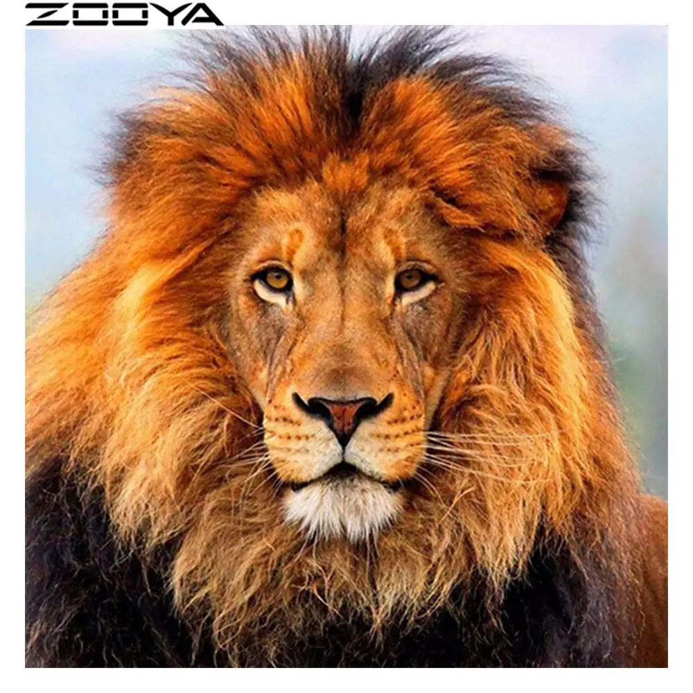 

Zooya Full Square Diamond Painting 5D Picture Of Rhinestones Diamond Embroidery Full Set Lion Diamond Mosaic Animals Tiger Zw058