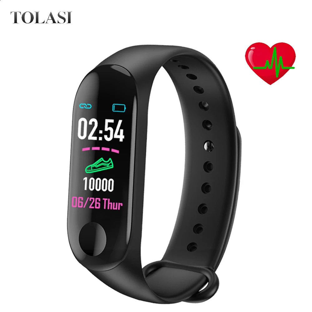M3 браслет для мужчин и женщин смарт-Браслет Водонепроницаемый пульсометр