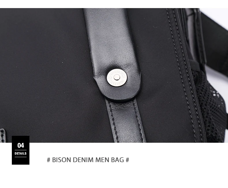 BISON DENIM мужская сумка на плечо, хлопковая Водонепроницаемая мужская сумка-портфель, Повседневная сумка-мессенджер для IPad, ноутбука, книги, мужская сумка W2736