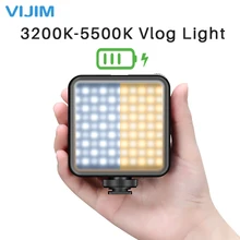 VIJIM VL81 3200-5600K Dimmable LED Video Light Mini Vlog Fill Light Rechargable Photography Lighting with Cold Shoe for Mic