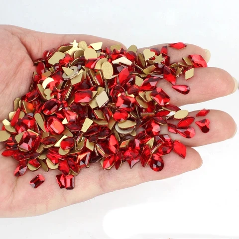 Mix Shapes  Nail Crystal Diamond Stone Strass AB Glass Rhinestones For 3D Nails Art Decorations square eye shape
