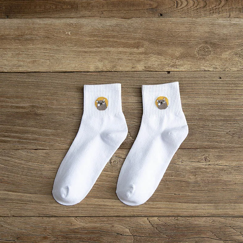 White Socks Креативные забавные носки из хлопка с разными милыми животными; женские носки; дизайн; милые носки с героями мультфильмов в стиле Харадзюку; Sokken - Цвет: White Socks