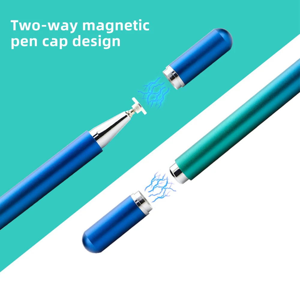 SEYNLI Magnetic Touch Screen Stylus Gradient Color Built-in Replaceable Suction Cup Pen Tip Transparent Disc Capacitive Pencil
