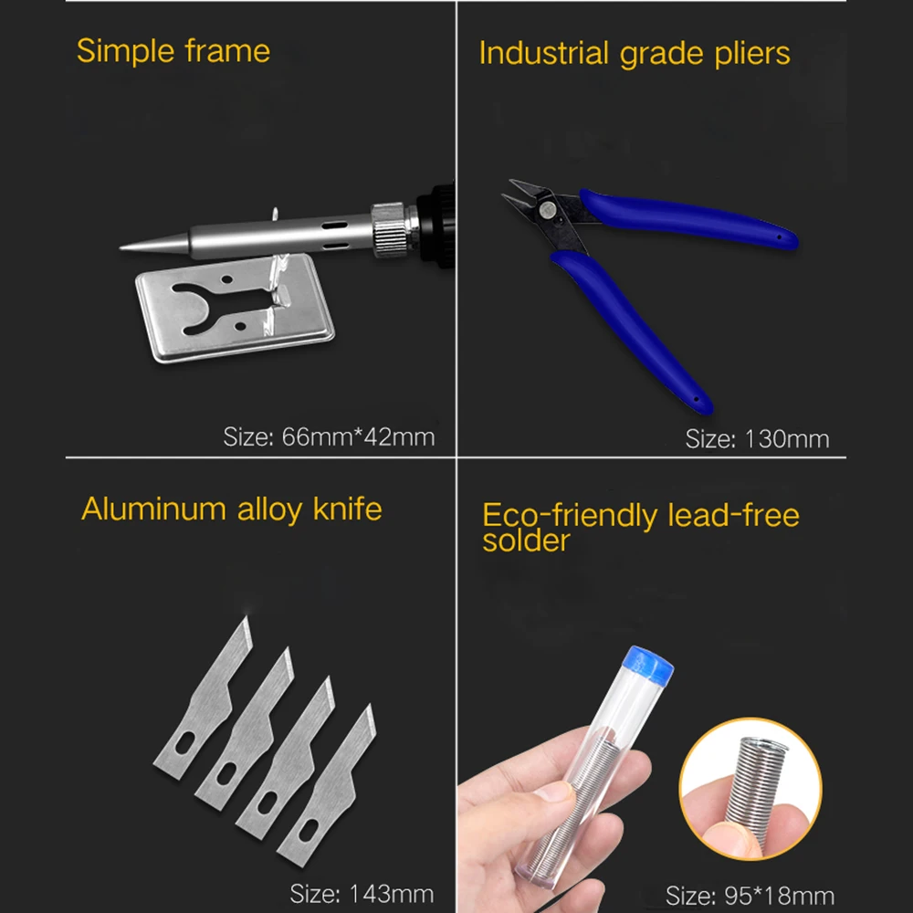 379 в 1 Электрический паяльник с регулируемой температурой, набор инструментов, паяльный насос, сварочные наконечники, наборы ручных инструментов с мультиметром