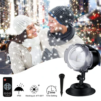 

Christmas LED Snowfall Projector IP65 Moving Garden Laser Projector Lamp Snowflake Laser Light For Xmas Party Wedding Outdoor