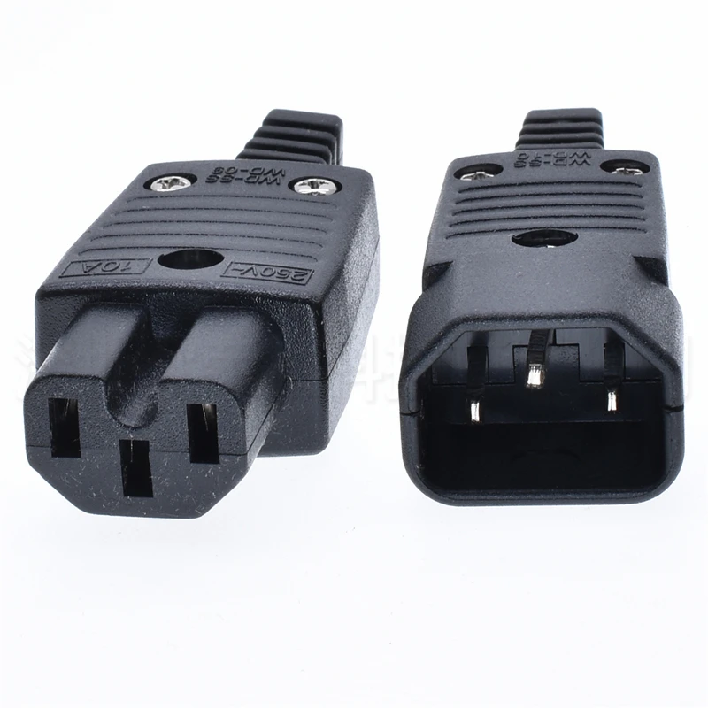 Sourcingmap AC125V 10A/AC250V 2.5A IEC320 Macho C6 A Hembra C13 Adaptador De Enchufe Para Cable Conector 2 Piezas