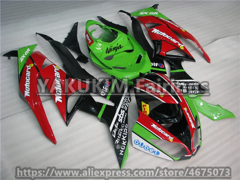 ABS инжекционные обтекатели комплект для Kawasaki Ninja ZX 6R 2009 2010 2011 2012 мотоциклетные Обтекатели Kawasaki ZX 6R 636 2009-2012 на заказ