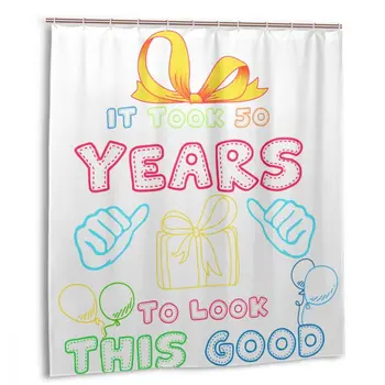 

CHARM HOME This Good Funny Plastic Shower Curtain 66x72 In with free hooks Customized Waterproof Polyester Bathroom Custains
