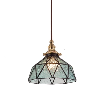 

Bohemia Vintage Mediterranean Restaurant Bar Pub Mosaic Hanging Lantern Lamp Pendant Light Stained Glass Chandelier