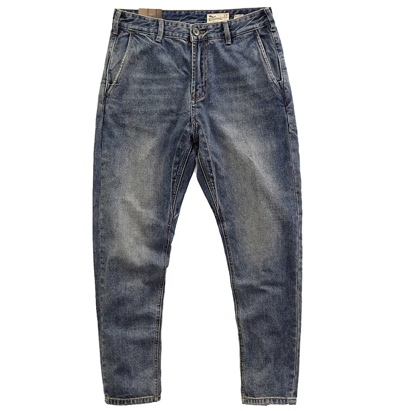 3310 Autumn New American Retro Heavyweight Denim Jeans Men\'s Fashion Pure Cotton Washed Old Casual Tapered Straight Pencil Pants