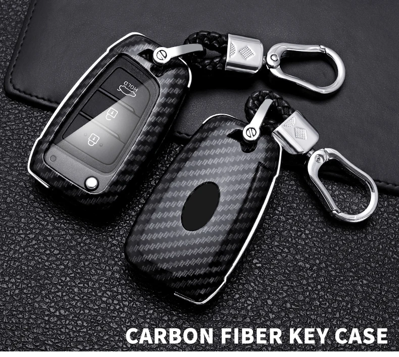 Carbon Fiber Car Smart Key Cover Case Fob For Hyundai Elantra Solaris i35 i40 Sonata Santa Fe Verna Tucson Genesis Accessories - He71629d61ab84e10a38f2bd69701d3ceG